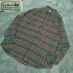 【好配色】90's LLBean　マルチカラーチェック　フランネルシャツ