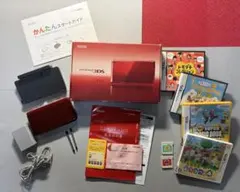 【美品】任天堂 ニンテンドー3DS フレアレッド 箱付きソフト付属 動作確認済