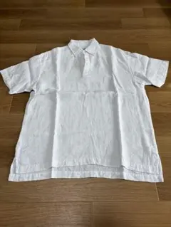 フレンチリネン 半袖シャツ M ホワイト