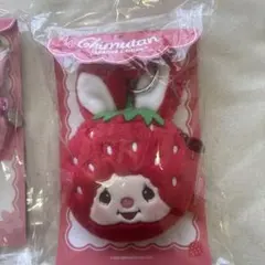 韓国モンチッチ チムたん いちご キャラクター ポーチ ぬいぐるみキーホルダー