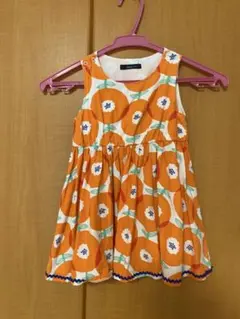 オレンジ花柄ノースリーブワンピース 100cm~のサムネイル