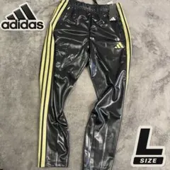 アディダス【極美品/XL】トラックパンツ 黒×金 コーティング ジャージ