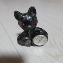 猫の置物 温度計付き レトロインテリアのサムネイル