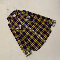 つぐ 様OA2833【チチカカ】フランネルシャツ【F】チェック フード付き 刺繍