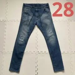 DIESEL　ディーゼル　KROOLEY-NE　スウェットデニム　ジョグ　W28