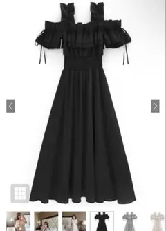 GRL フリルオフショルコルセットワンピース