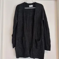 OLD NAVY ブラック ニットカーディガン S 海外古着 ロング丈 シンプルのサムネイル
