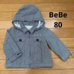 BeBe 80 長袖　アウター　ジャケット　上着　チェックのサムネイル