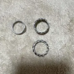 シルバーリング 3点セット ツイストデザイン