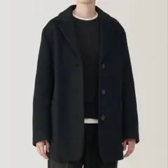 無印良品　再生ウール混ジャケットコート　黒　Sサイズ