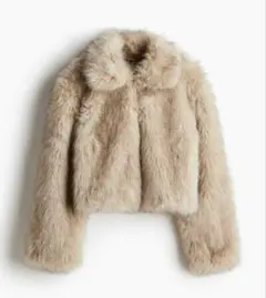【新品】（即日配送）h&m クロップドフラッフィジャケット Sサイズ