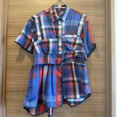 【sacai】Cotton Poplin Shirt 2022AW チェックのサムネイル