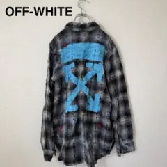 OFF-WHITE チェック ネルシャツ ダメージ加工のサムネイル