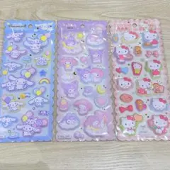 もちもちマシュマロシール　キティ シナモロール　マイメロ　3枚セット