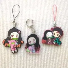 【鬼滅の刃】竈門禰豆子 キーホルダー 3点セット