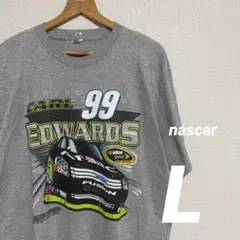 【L】古着　Carl Edwards 99 Tシャツ グレー　レーシングカー