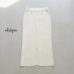 SHIPS シップス リラックス タイトスカート ライトベージュ M