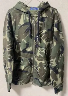 【美品】POLO Ralph Lauren フロントジップパーカー　迷彩　M
