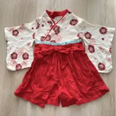 パフツーキッズ袴ロンパース　70女の子