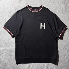 【Y8948】TOMMY JEANS 半袖スウェット　サイズL ブラックのサムネイル
