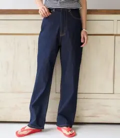 FREAK'S STORE ハイウエストストレートデニム Sサイズ ダークデニム