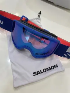 SALOMON ゴーグル 青色レンズ 収納袋付き　ジュニアサイズ　小学生