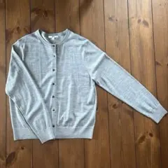 UNIQLO メリノクルーネックカーディガン グレー XL