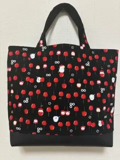 ハンドメイド⭐︎和柄　トートバッグ　　シマエナガとりんご飴