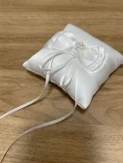 ホワイト リングピロー サテン
