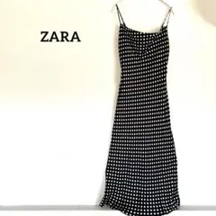 美品 ZARA ザラ ドット柄 キャミワンピース L 大きいサイズ