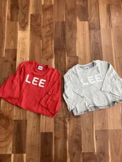 LEE ロゴ入り トップス 赤・グレー 140