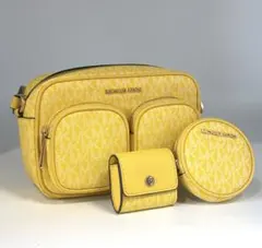 未使用MICHAEL KORS マイケルコースショルダーバッグ3点セットイエロー