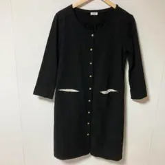 ina 黒の七分袖ひざ丈　ウール　コートワンピースのサムネイル