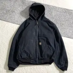 最高のダメージ感　カーハート　USA製　裏地サーマル　ブラック　サイズ２XL