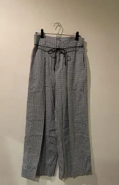 【最終価格】GLOBAL WORK チェック柄 ワイドパンツ M