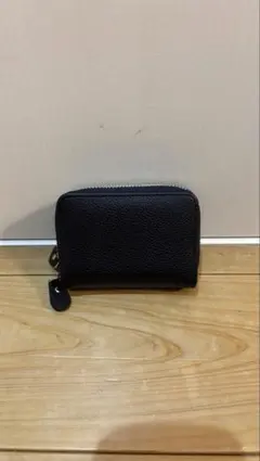 ブラック レザー 二つ折り財布