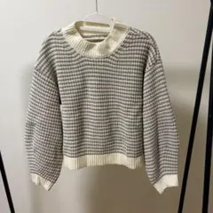 earth music&ecology ストライプ ニットセーター クロップド丈