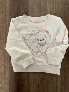 mezzo piano クマ刺繍トレーナー 100cm