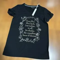 SOMETHING サムシング　ブラックTシャツ　英字ロゴ　M ビジュー付きのサムネイル