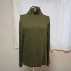 最終価格　カシミアプレンド　極暖　ヒートテック　モスグリーン　３XL