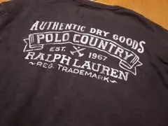 Polo Countryウォッシュ加工ポケット付 長袖Tシャツ黒S新品 ポロカン