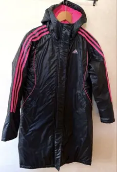 adidas ★ベンチコート★ブラック/ピンク★M
