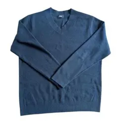 UNIQLOワッフルＶネックセーター　ネイビー　Lサイズ