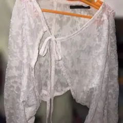 Heather 花柄レース ボレロ カーディガン