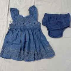 GAP ワンピース　デニムワンピース　青　80