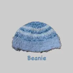 再販❗️ビーニー ニット帽 編み物 ハンドメイド もふもふ 水色 白 グレー