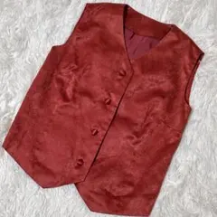 【c3820】ベスト オレンジ　Vネック　レディース