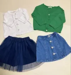 【まとめ売り】女の子服 4点セット 90サイズ カーディガン スカートのサムネイル