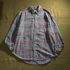 90s 香港製 OLD GAP コットン チェック柄 長袖シャツ L