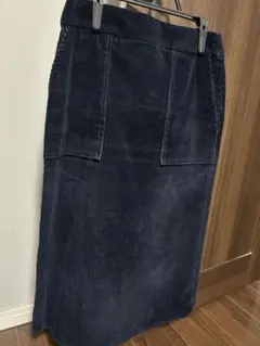 PLST ネイビー コーデュロイ タイトスカート M